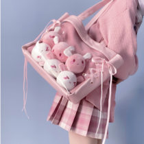Classic-ItaBag-Ribbons-Shoulder-Bags-Women-Japanese-Transparent-One-sided-Canvas-Soft-Girls-Lovely-Little-Fresh